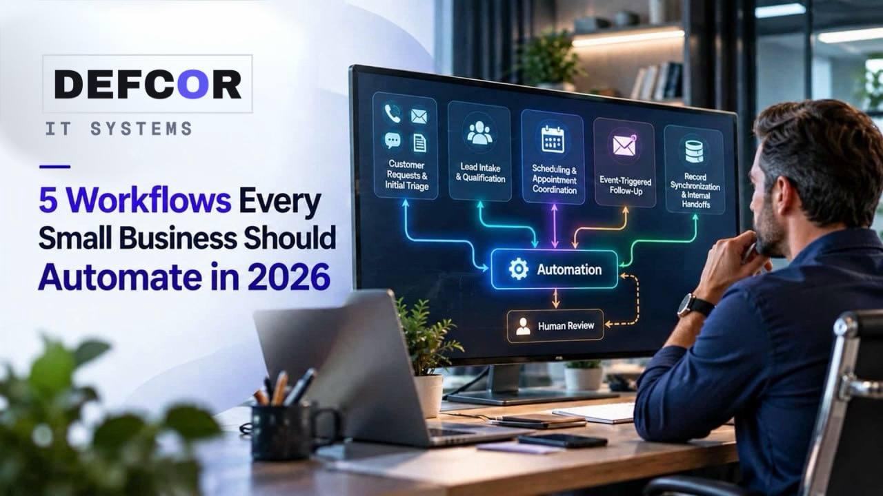 Small business workflow automation in 2026 across customer requests, lead intake, scheduling, follow-up, and record synchronization