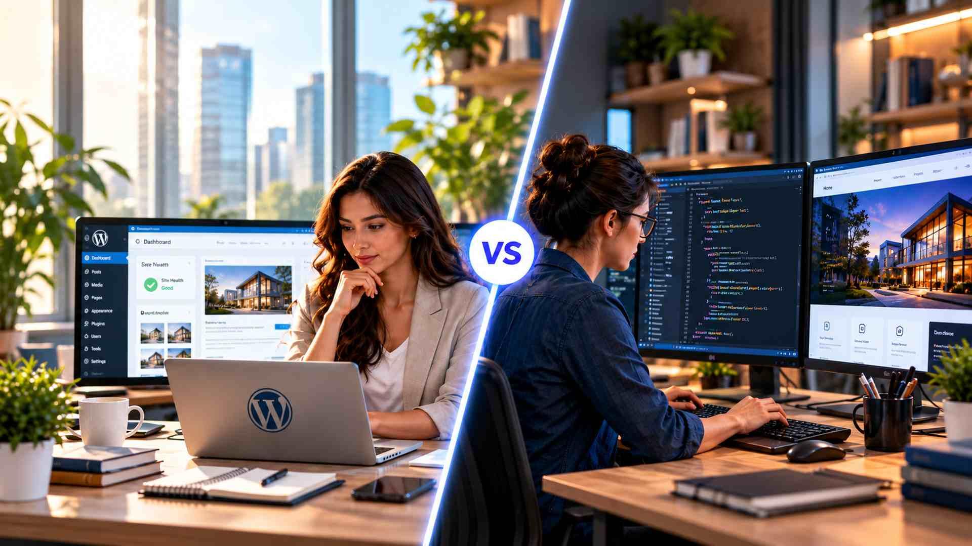 WordPress website management compared with custom website development and coding